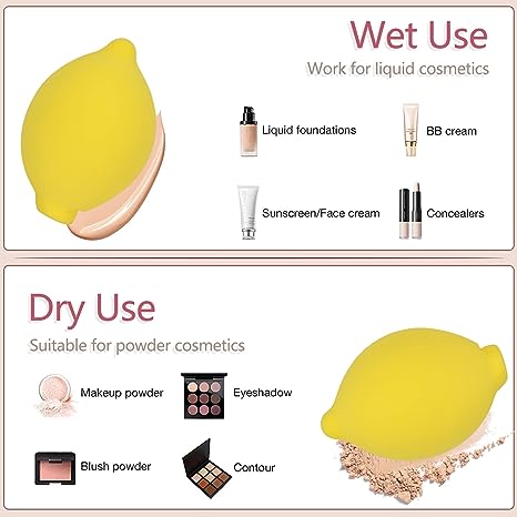B3 Makeup Sponges, 4 PCS Professional Beauty Sponge Blender, Latex Free Dry & Wet Cosmetic Make Up Sponges for Blending Liquid Foundation, Cream, Powder (Yellow + Rose Red + Light Yellow + Green)