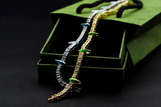 Panther Style Tennis Diamond Chain Stainless Steel 22 Inch Only