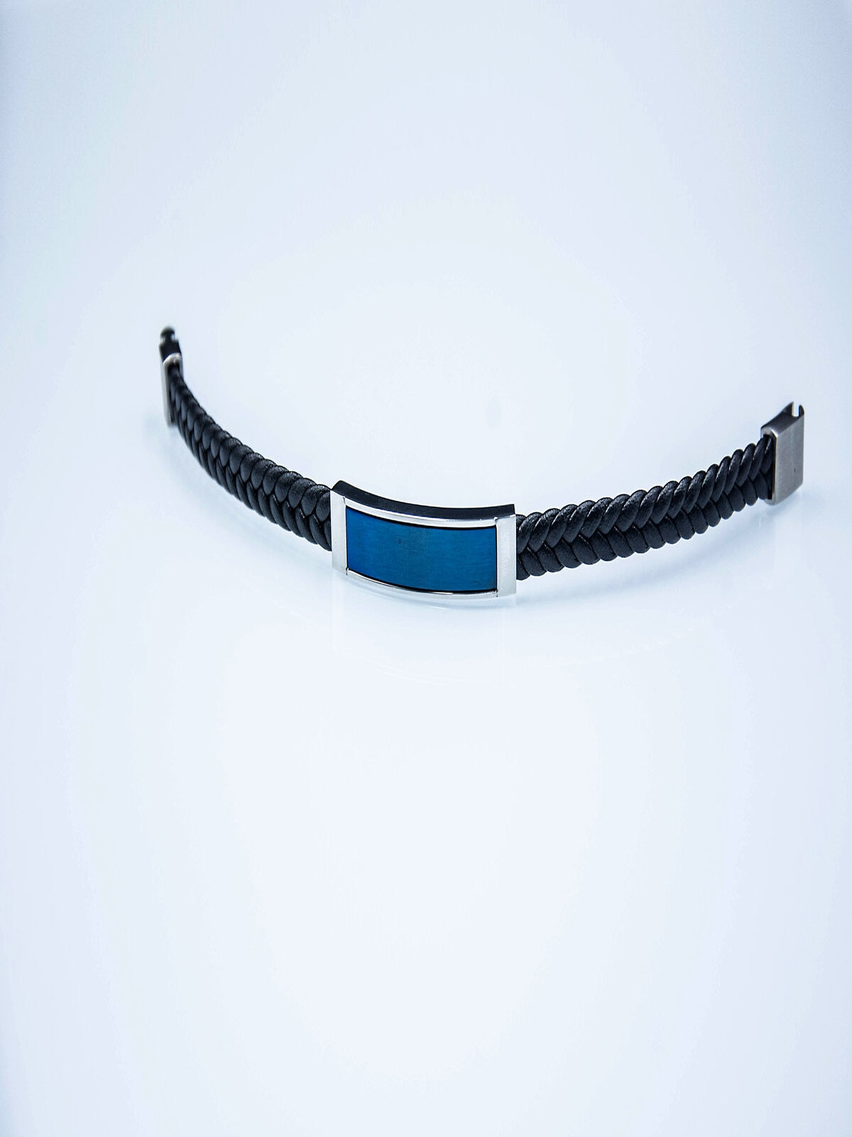 O&M stainless steel & micro fiber cord bracelet 8 inches men THE BLUE OATH
