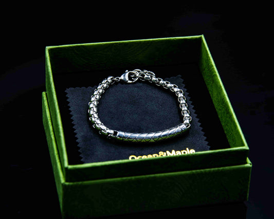 O&M stainless steel belcher bracelet 8 inches men THE ECHO OF FATE