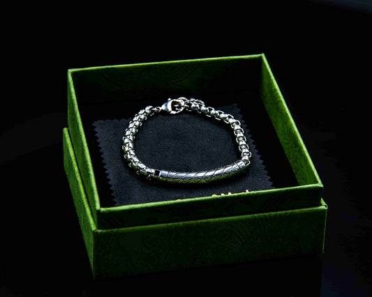 O&M stainless steel belcher bracelet 8 inches men THE ECHO OF FATE