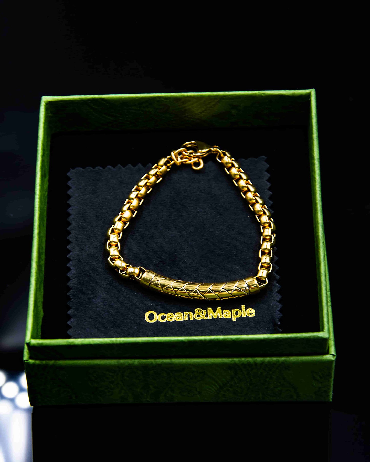 O&M stainless steel belcher bracelet 8 inches men THE ECHO OF FATE