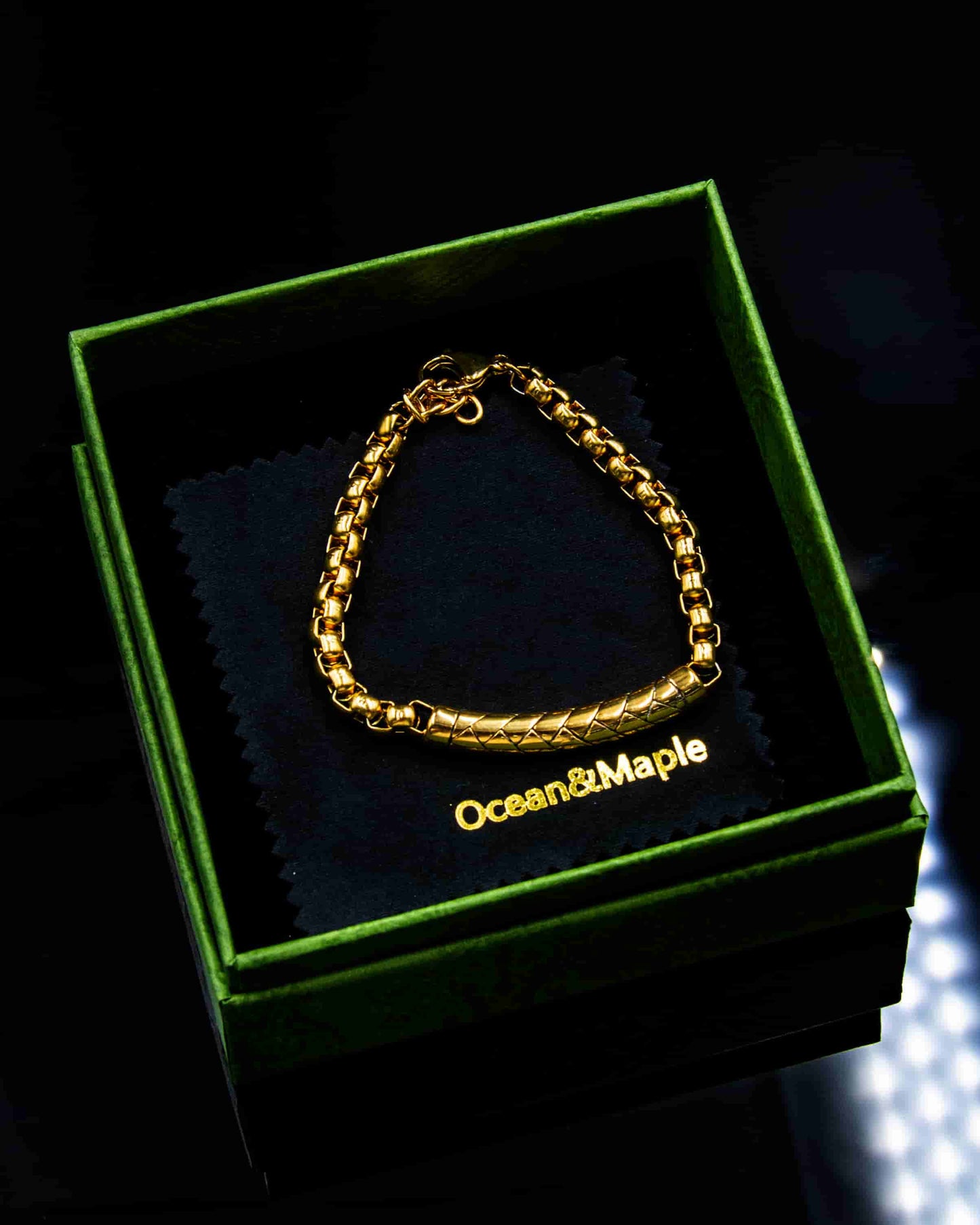 O&M stainless steel belcher bracelet 8 inches men THE ECHO OF FATE