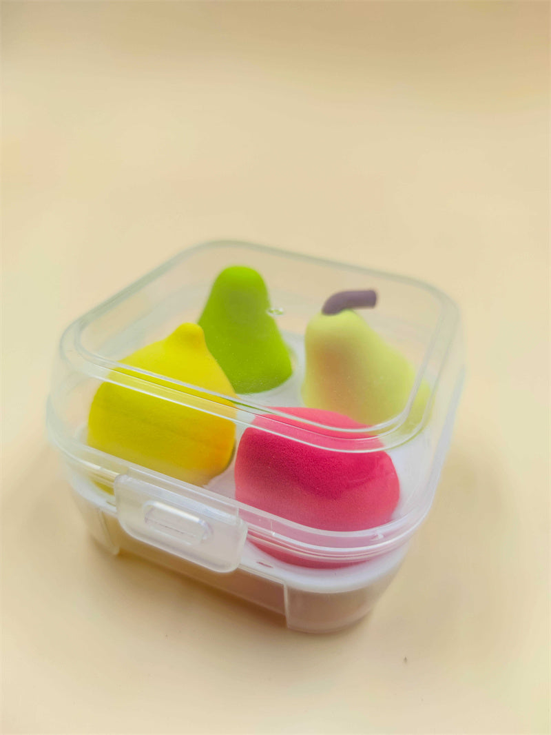B3 Makeup Sponges, 4 PCS Professional Beauty Sponge Blender, Latex Free Dry & Wet Cosmetic Make Up Sponges for Blending Liquid Foundation, Cream, Powder (Yellow + Rose Red + Light Yellow + Green)