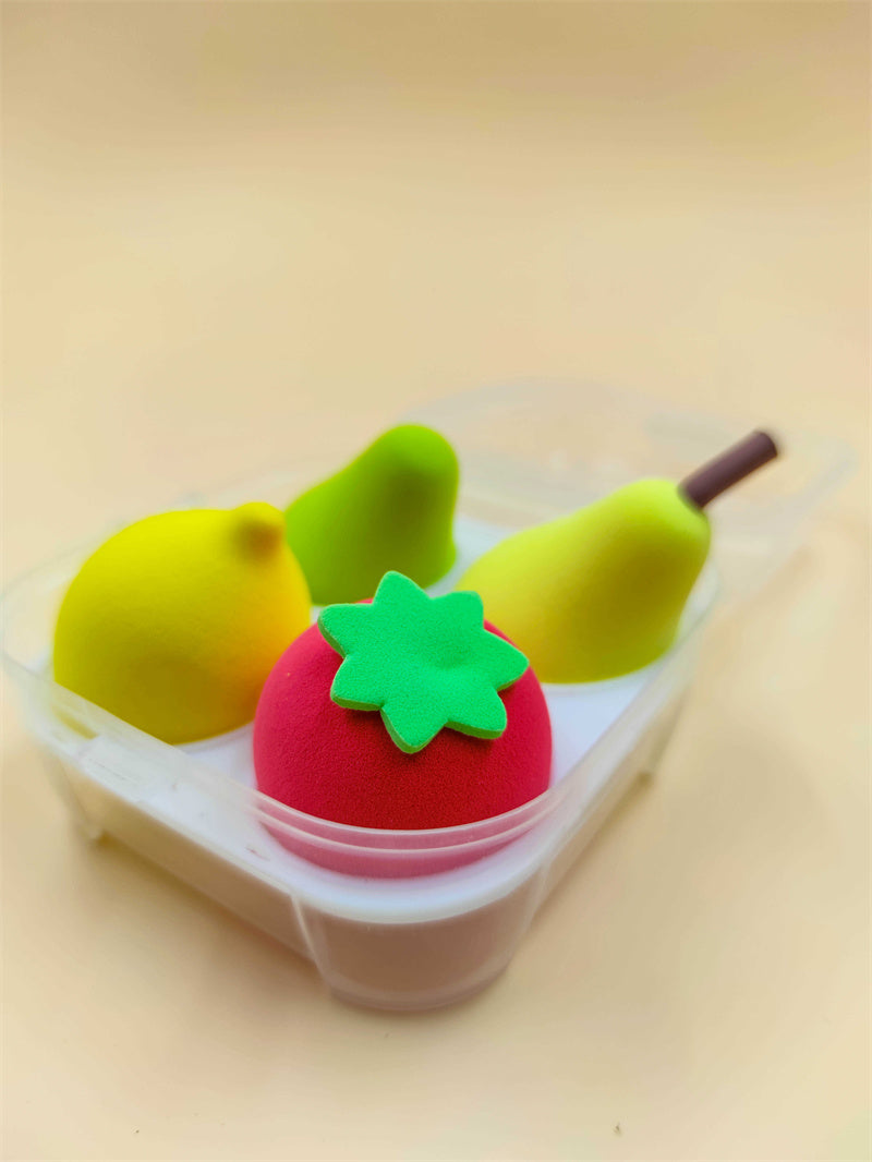 B3 Makeup Sponges, 4 PCS Professional Beauty Sponge Blender, Latex Free Dry & Wet Cosmetic Make Up Sponges for Blending Liquid Foundation, Cream, Powder (Yellow + Rose Red + Light Yellow + Green)