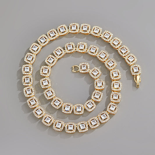 13 mm Cubic Zirconia Hip Hop Rock Candy Necklace