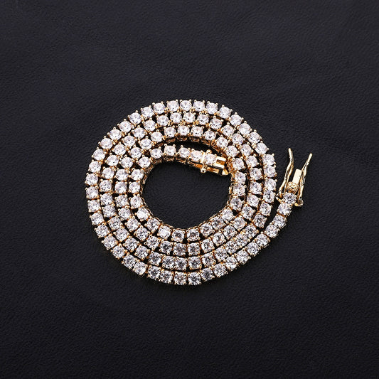 5 mm Huge Cubic Zirconia Tennis Chain Full Zircon Hip Hop Men's and Women's Necklace