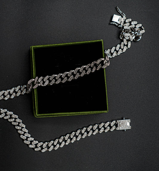 Rhinestone 13mm Double Row Of Rhinestone Inlaid Necklace