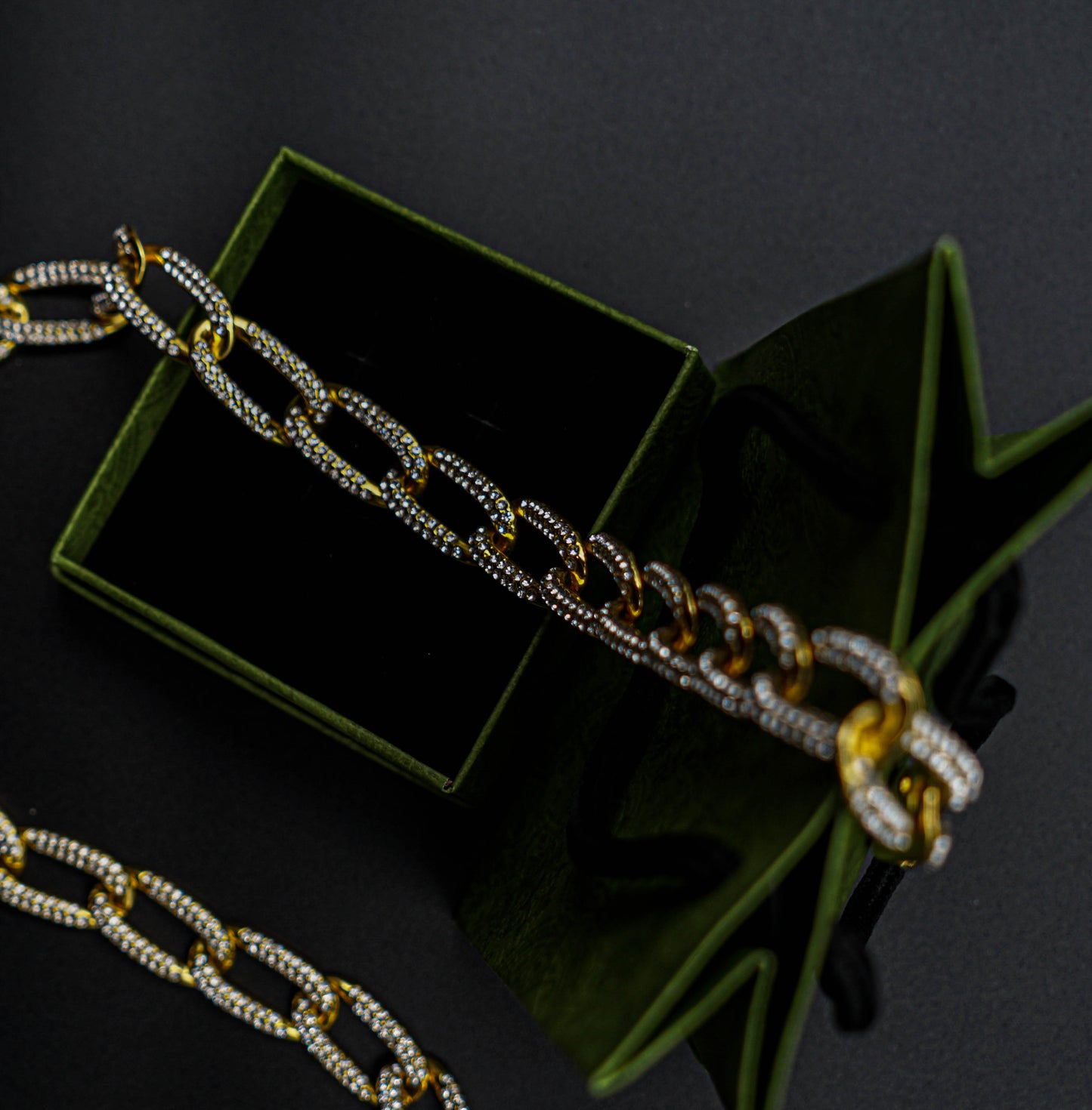 Cuban Link Chain Heavy Strong Necklaces Plated Rhinestone