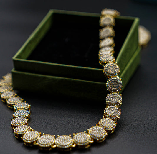 Rhinestone 13mm Circle Rhinestone Necklace