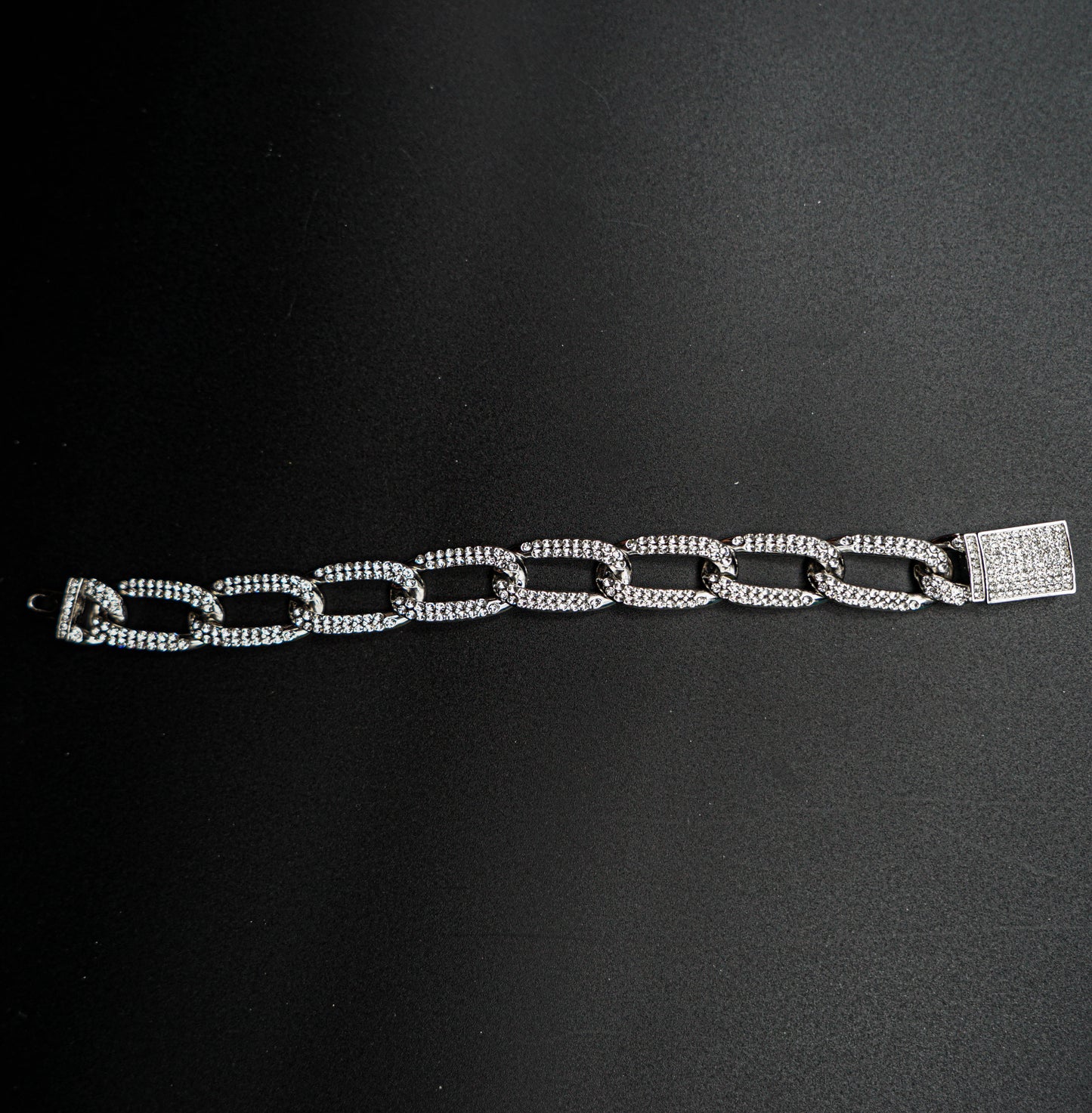 Cuban Link Chain Heavy Strong Necklaces Plated Rhinestone