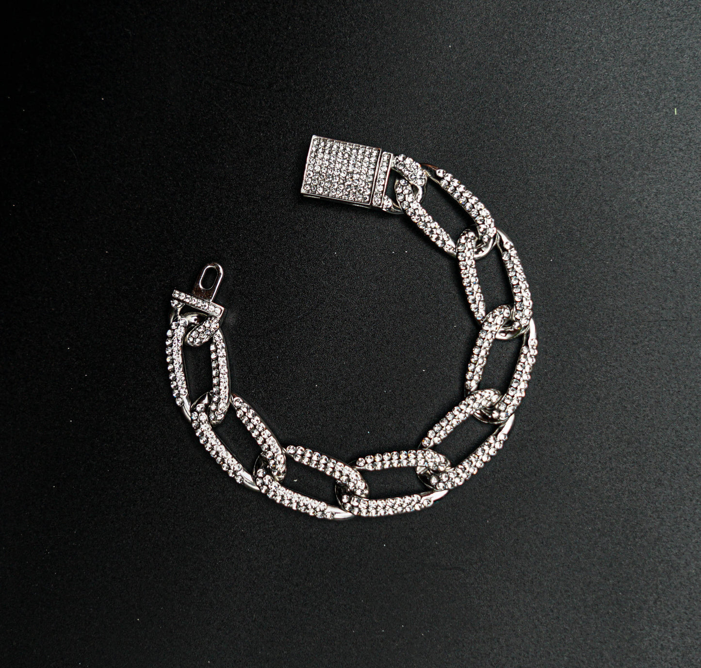 Cuban Link Chain Heavy Strong Necklaces Plated Rhinestone