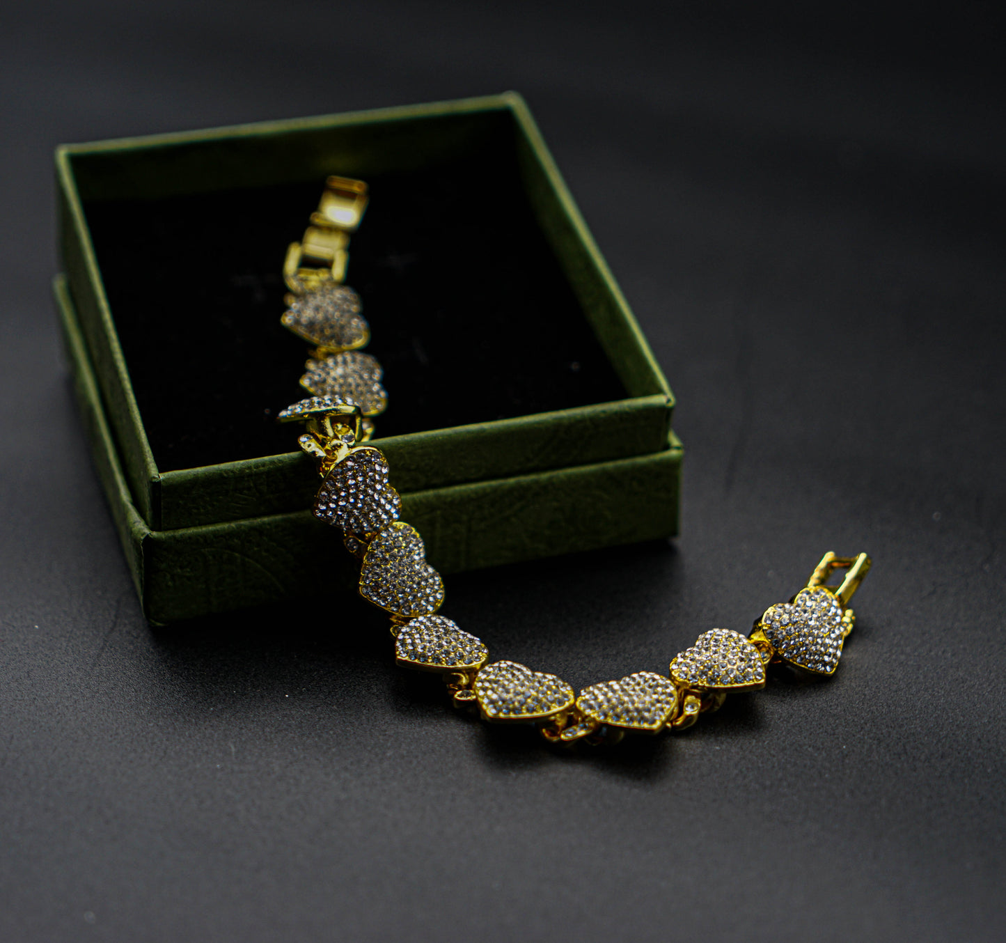 Clustered Heart Iced Out Miami Cuban Necklace