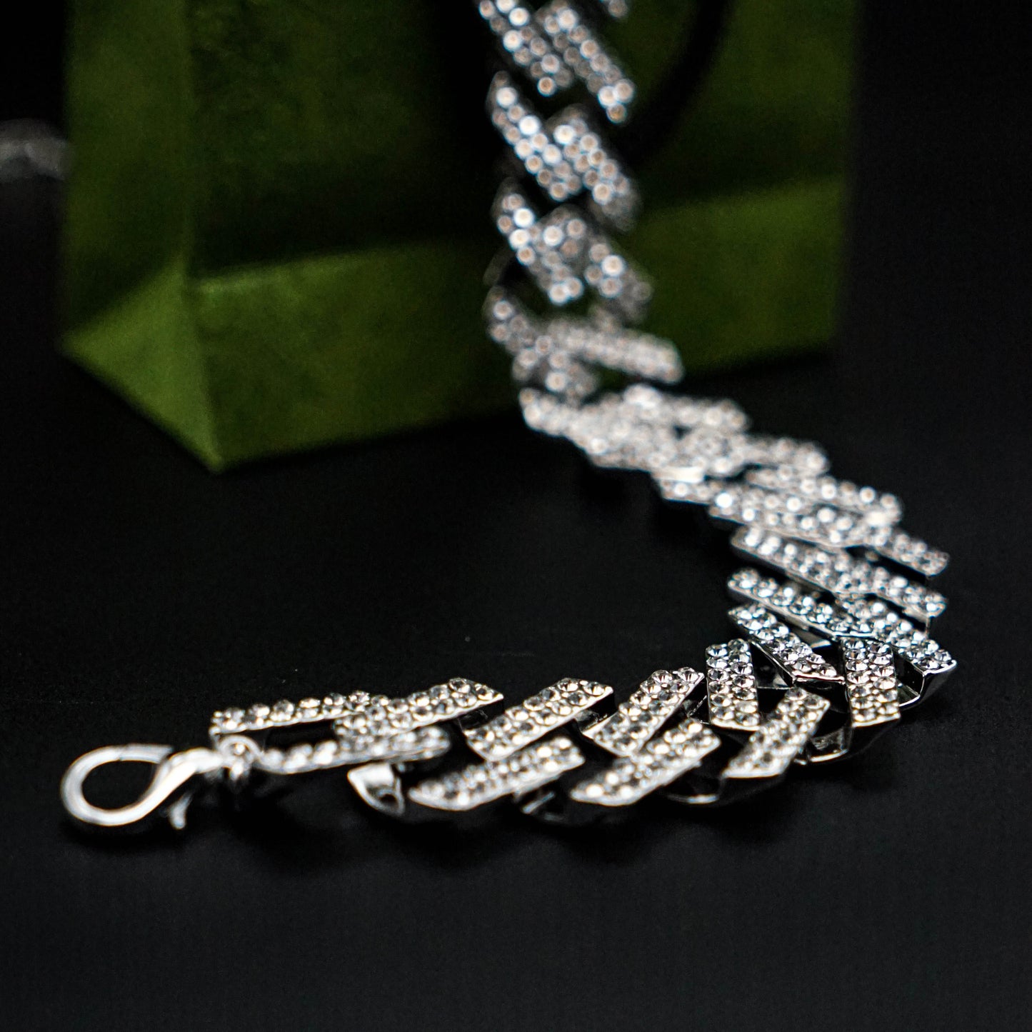 Hip Hop Iced Out Cuban Link Chain Necklace Miami Bling Chain Lab Diamond Luxury Choker Chain Necklaces