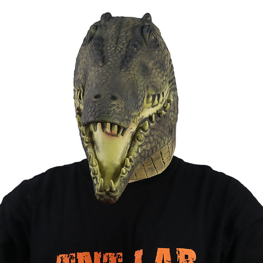 Animal Mask, Costume Novelty, Halloween Party Adult Latex Alligator, Cosplay Full Head Mask, Reptile, Carnival Mask