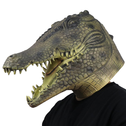 Animal Mask, Costume Novelty, Halloween Party Adult Latex Alligator, Cosplay Full Head Mask, Reptile, Carnival Mask